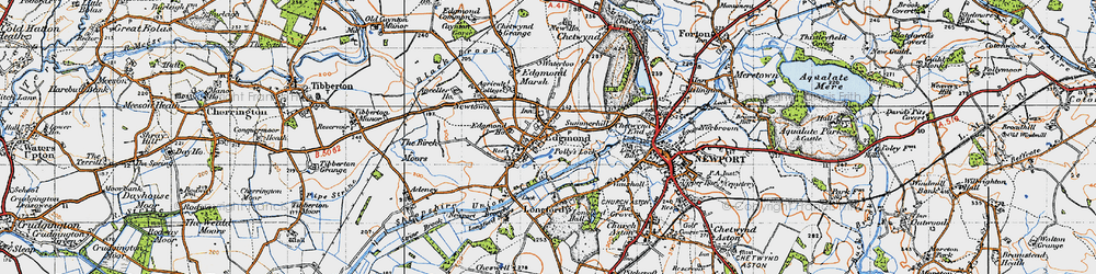 Old map of Edgmond in 1946