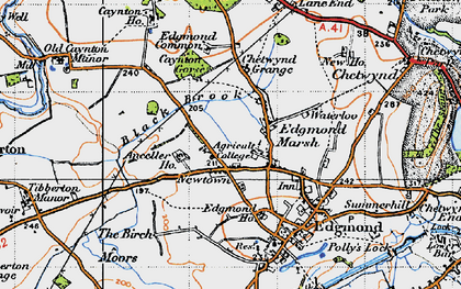 Old map of Edgmond Marsh in 1946