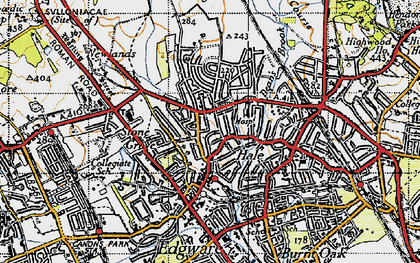 Old map of Edgware in 1945