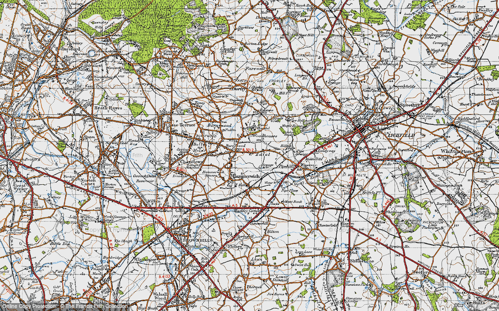 Old Map of Edial, 1946 in 1946