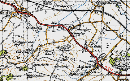 Old map of Edingley in 1947
