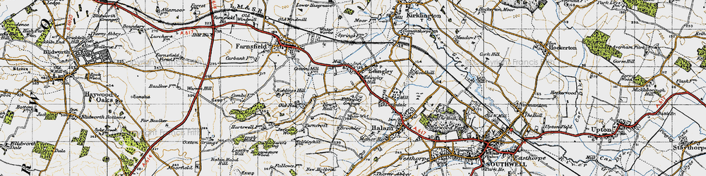 Old map of Edingley in 1947