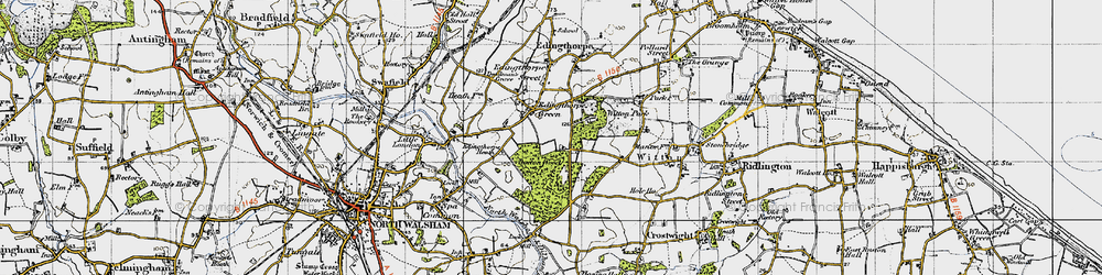 Old map of Edingthorpe Green in 1945