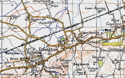 Old map of Edington in 1940