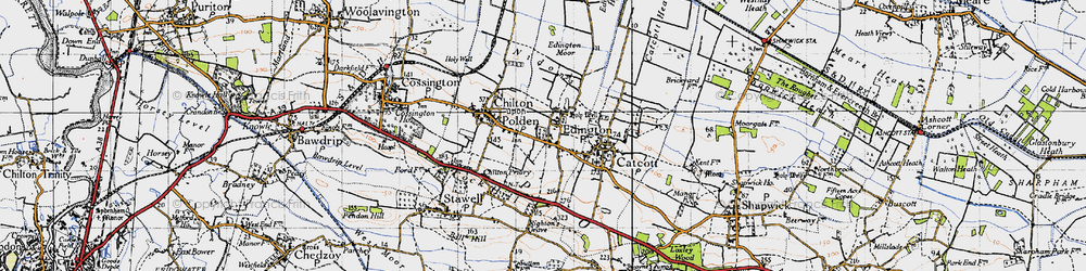 Old map of Edington in 1946