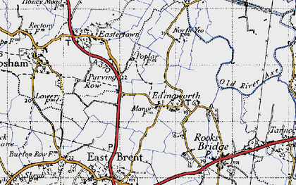 Old map of Edingworth in 1946