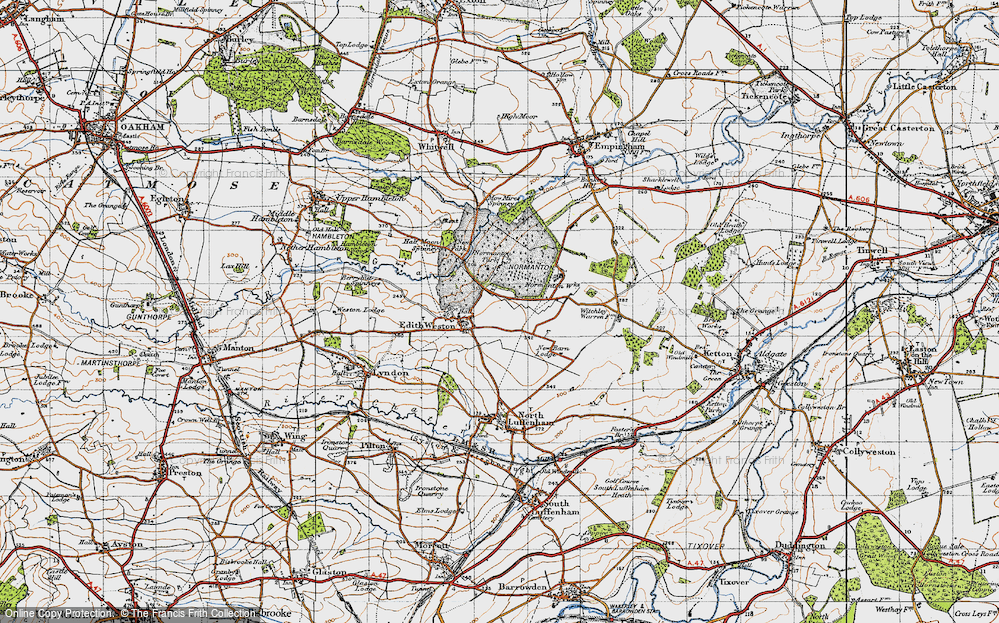 Old Map of Edith Weston, 1946 in 1946