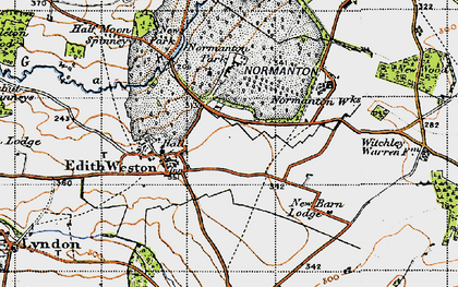 Old map of Edith Weston in 1946