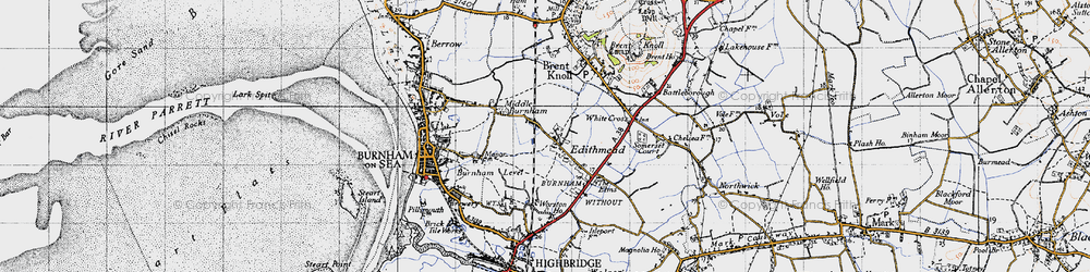 Old map of Worston Ho in 1946