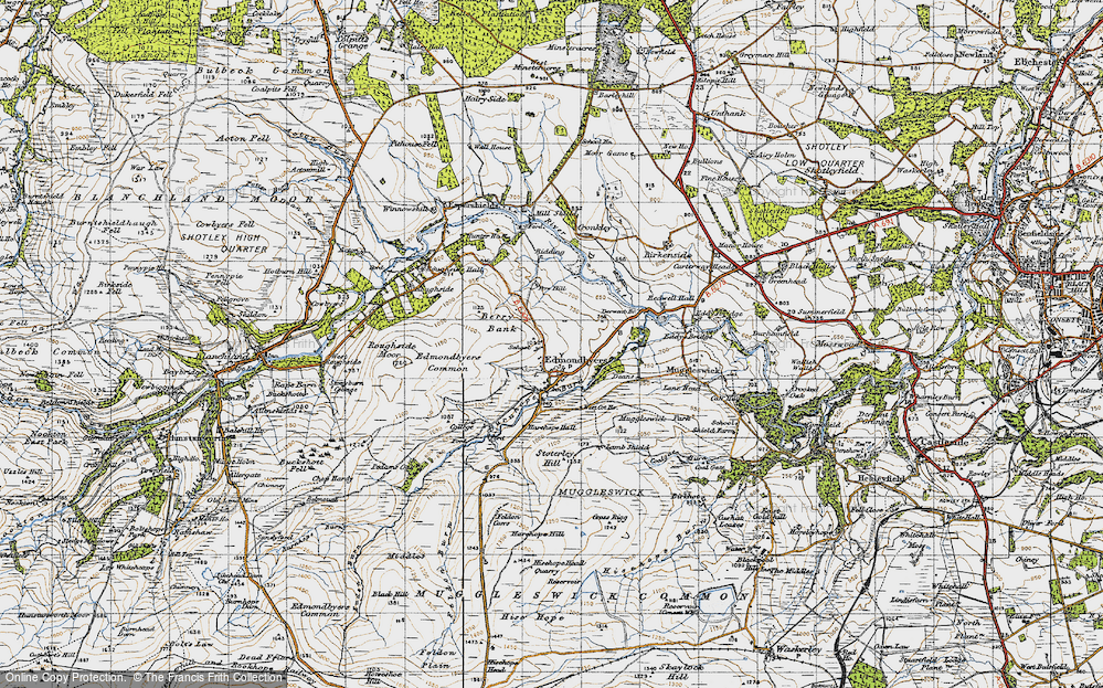 Old Map of Edmondbyers, 1947 in 1947
