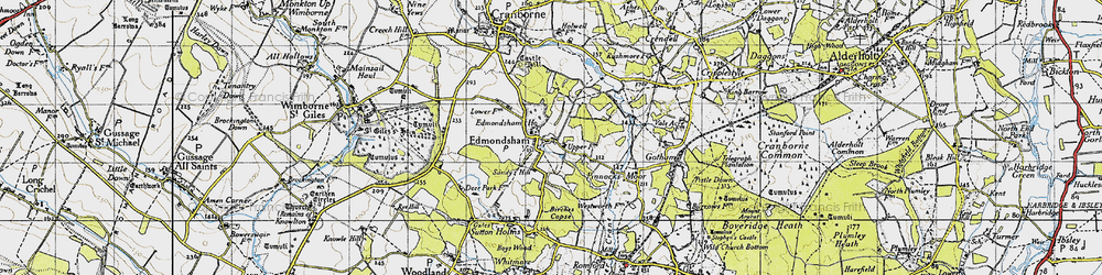Old map of Edmondsham in 1940