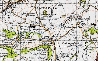 Old map of Broomy Holm in 1947