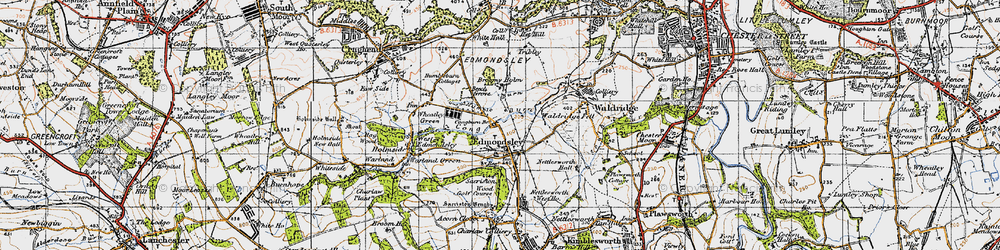 Old map of Edmondsley in 1947