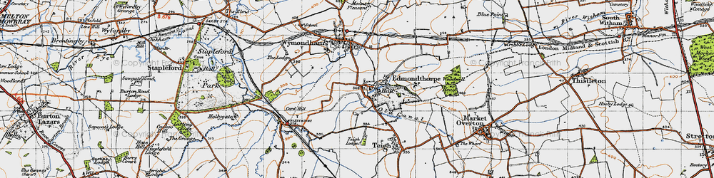 Old map of Edmondthorpe in 1946