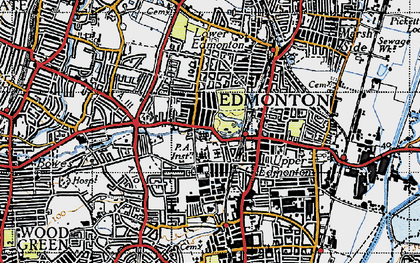 Old map of Edmonton in 1946