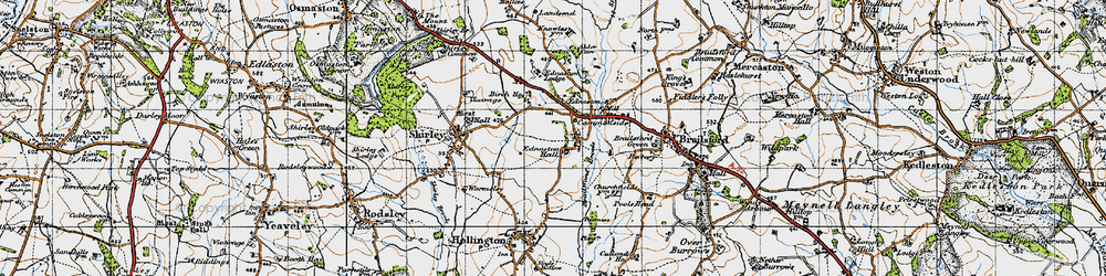 Old map of Alder Carr in 1946