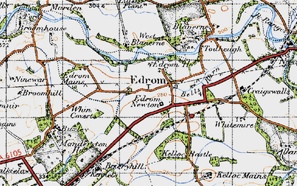 Old map of Edrom in 1947