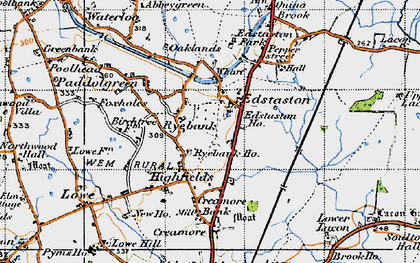 Old map of Edstaston in 1947