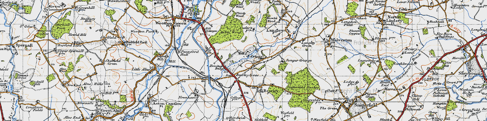 Old map of Austy Wood in 1947