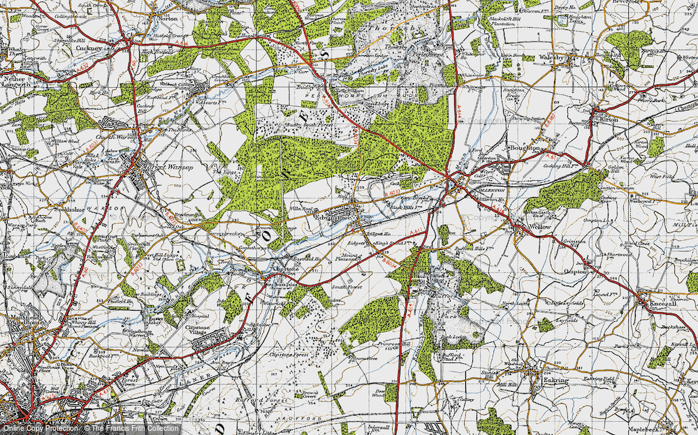 Old Map of Edwinstowe, 1947 in 1947