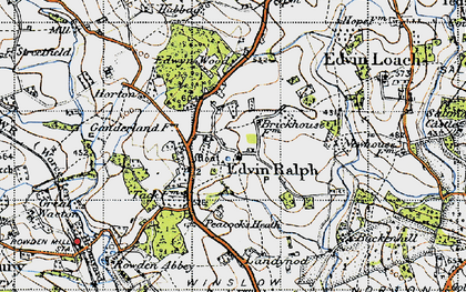 Old map of Edwyn Ralph in 1947