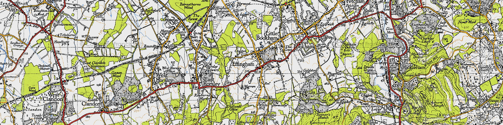 Old map of Effingham in 1940