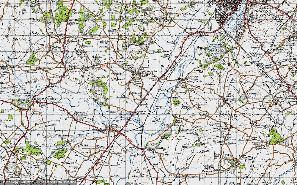 Old Map of Historic Map covering Borough Holme in 1946