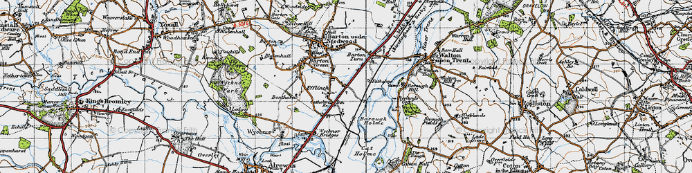 Old map of Efflinch in 1946