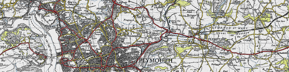 Old map of Efford in 1946