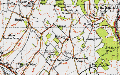 Old map of Egbury in 1945