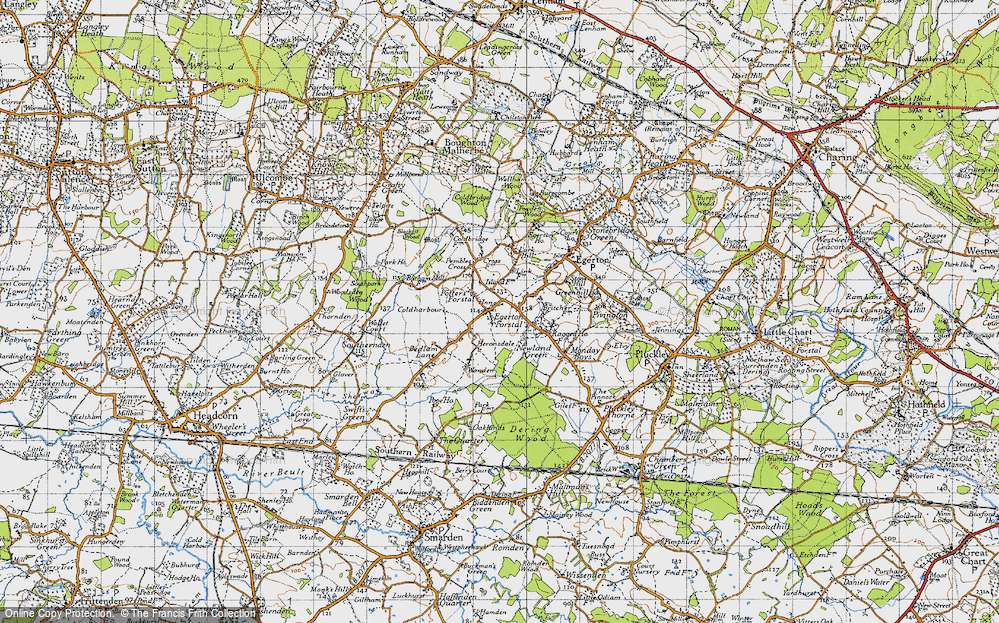 Old Map of Egerton Forstal, 1940 in 1940