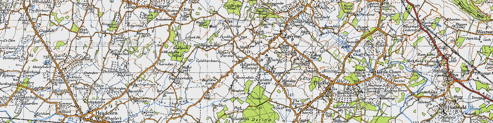 Old map of Egerton Forstal in 1940