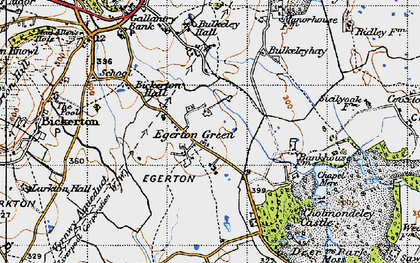 Old map of Egerton Green in 1947