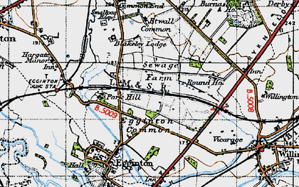 Old map of Egginton Common in 1946