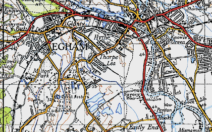 Old map of Egham Hythe in 1940