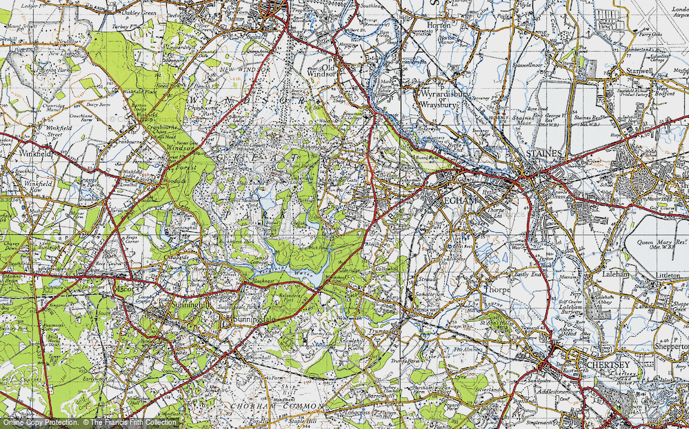 Old Map of Historic Map covering Wick Pond in 1940