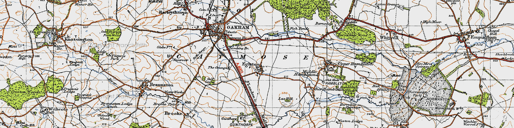 Old map of Egleton in 1946