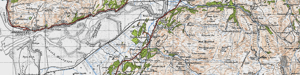 Old map of Ynys-hir Nature Reserve in 1947