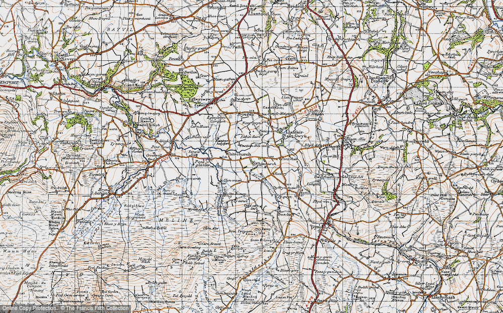 Old Map of Eglwyswen, 1947 in 1947