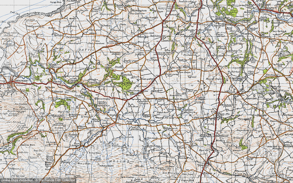 Old Map of Historic Map covering Brynbwa in 1947