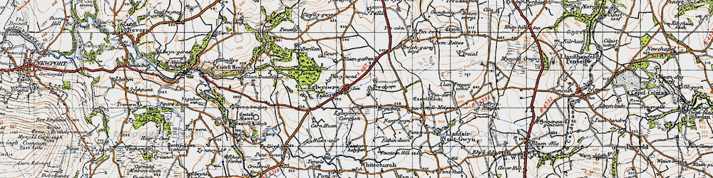 Old map of Eglwyswrw in 1947