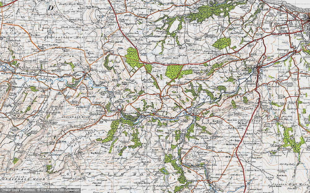 Old Map of Historic Map covering Barton Howle in 1947