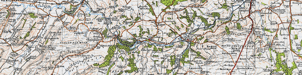 Old map of Egton Bridge in 1947