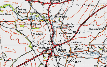 Old map of Egypt in 1945