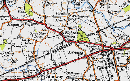 Old map of Eight Ash Green in 1945