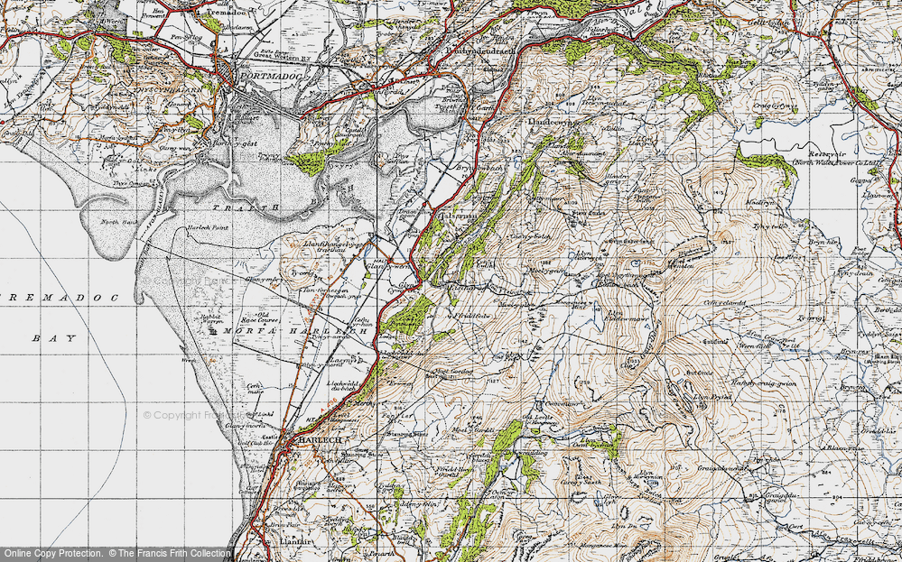 Old Map of Historic Map covering Afon Eisingrug in 1947
