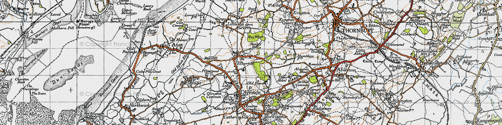 Old map of Elberton in 1946