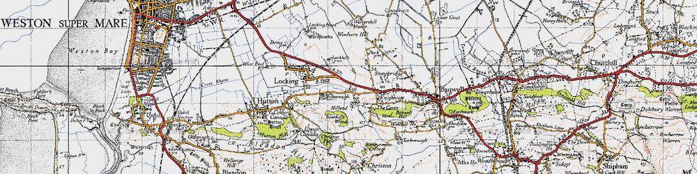 Old map of Elborough in 1946