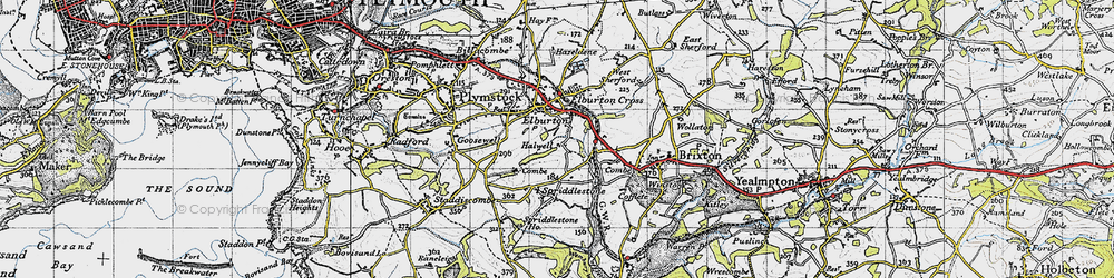 Old map of Elburton in 1946