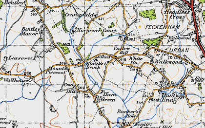 Old map of Elcock's Brook in 1947